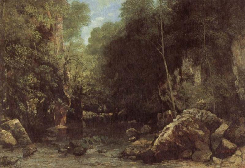 Courbet, Gustave The Shaded  stream oil painting picture